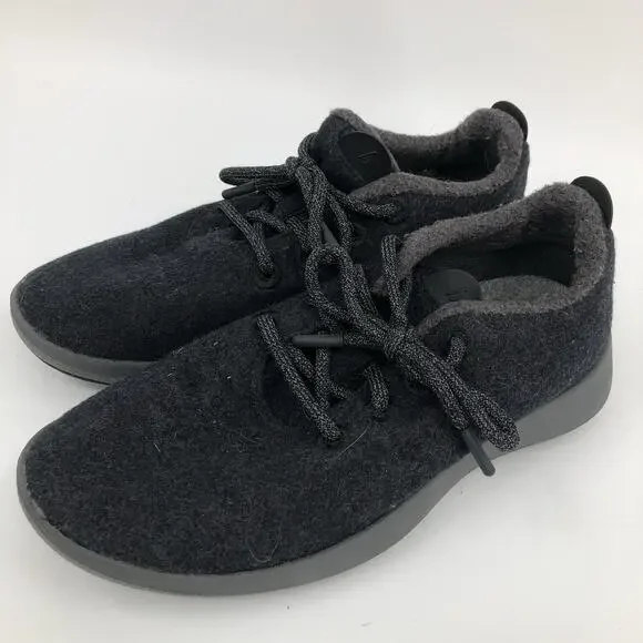 Allbirds Men's Sz 8 Wool Runner Mizzles Running Shoes Black Gray WR M8